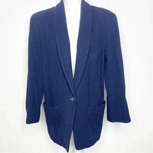 Shin Choi Vintage Oversized Navy Wool Cashmere Blazer Size Medium